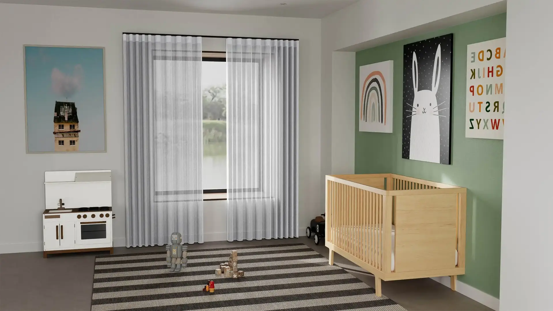 Alabaster Sheer Curtains For Kids Room