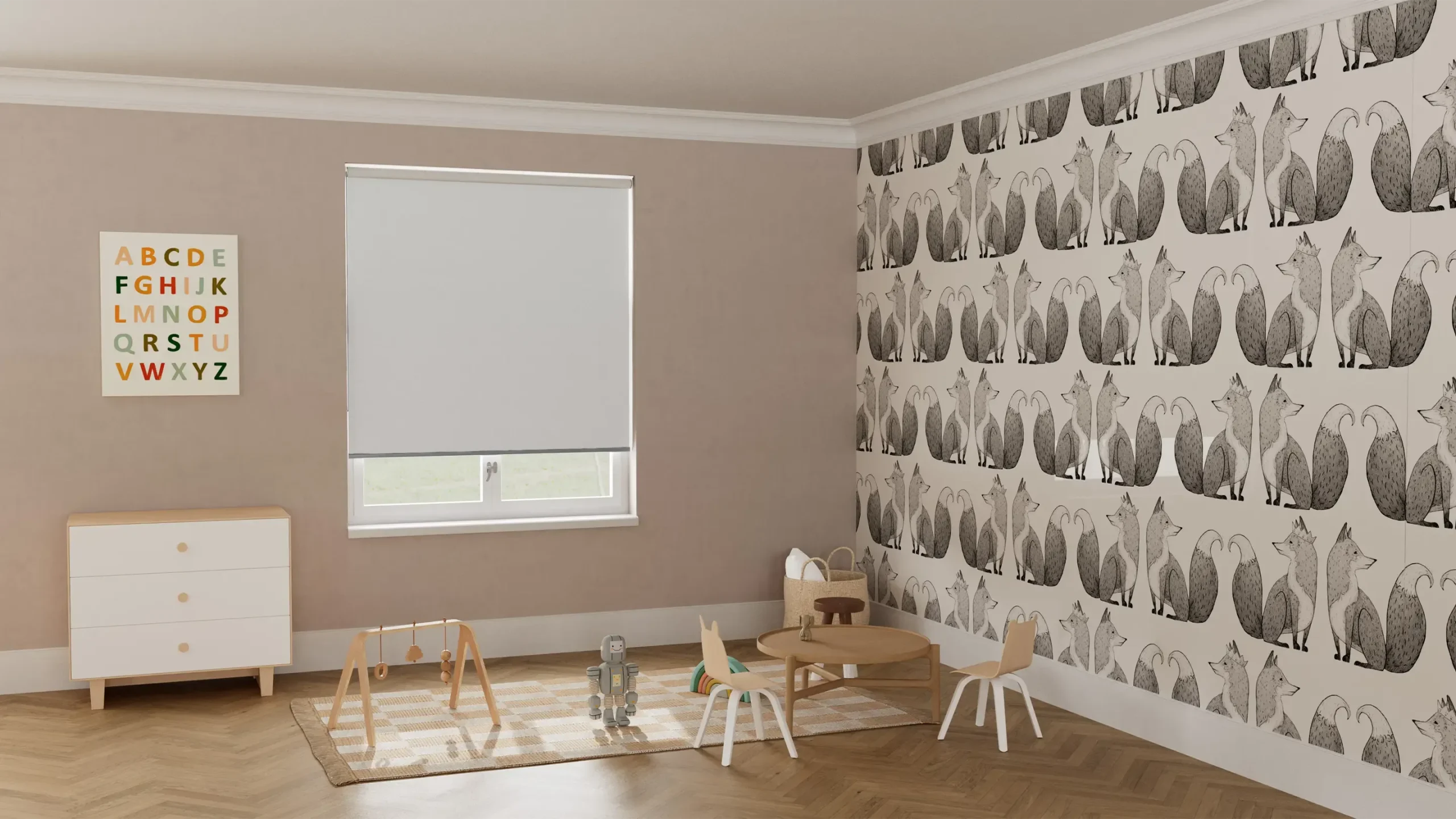 Alabaster Window Roller Blinds For Kids Room