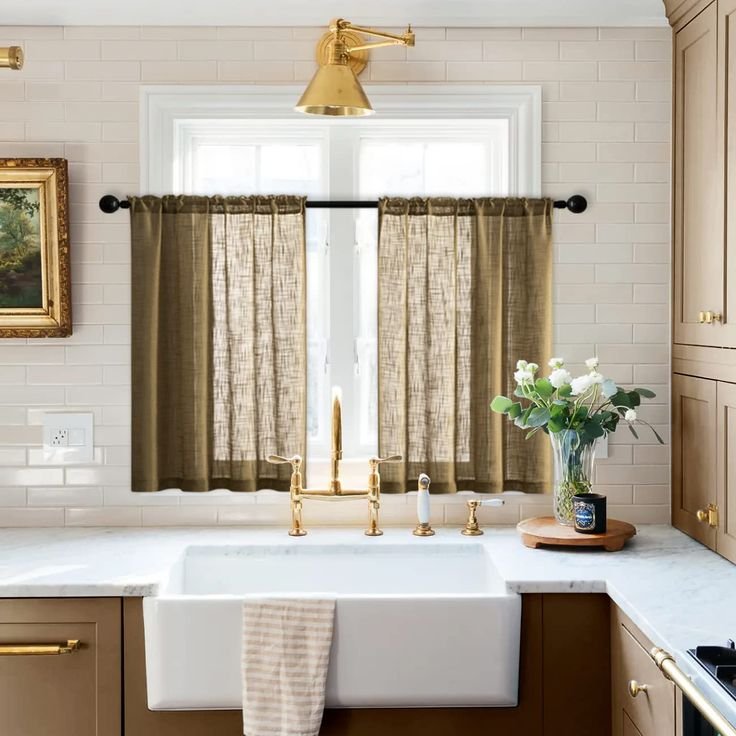 Modern Bathroom Sheer Curtains