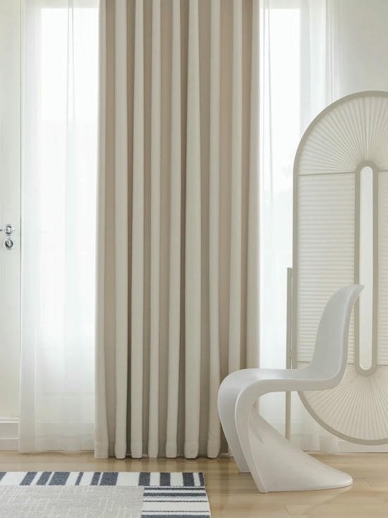 Linen Blend White Blackout Curtains