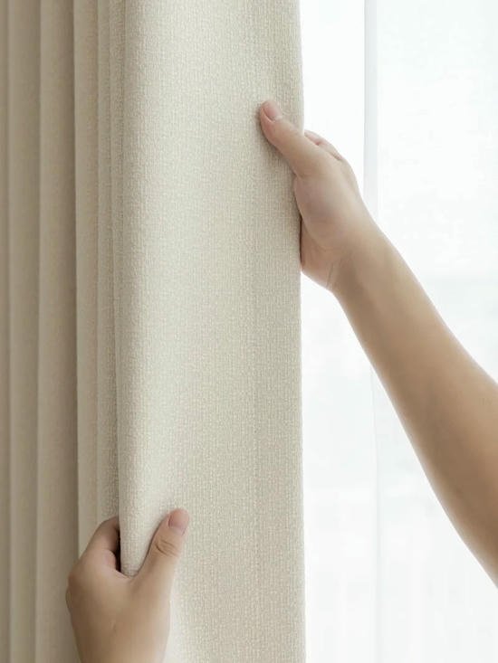 Linen Blend White Blackout Curtains