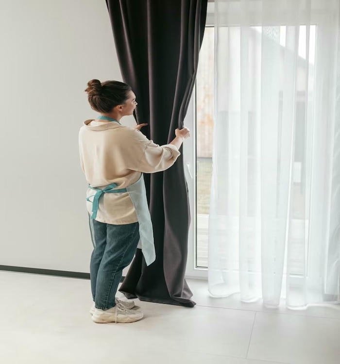 Living Room Curtain Installation