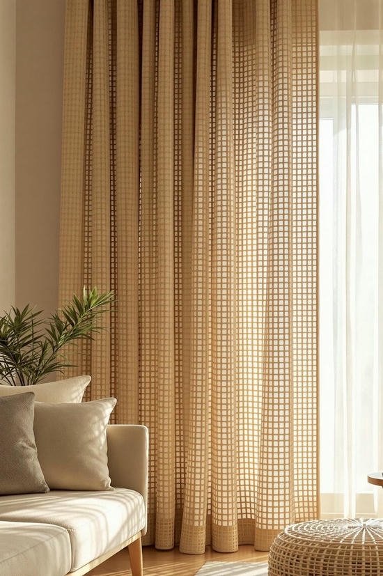 Living Room Layered Curtains