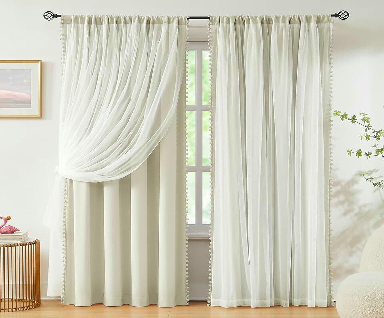 Living Room Layered Curtains