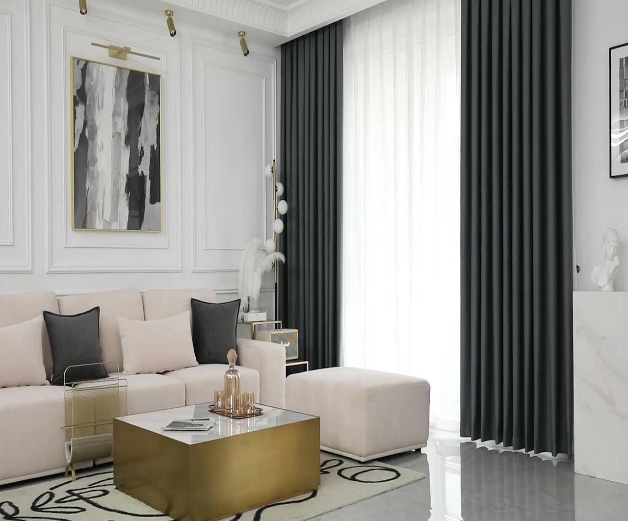 Living Room Motorized Curtains