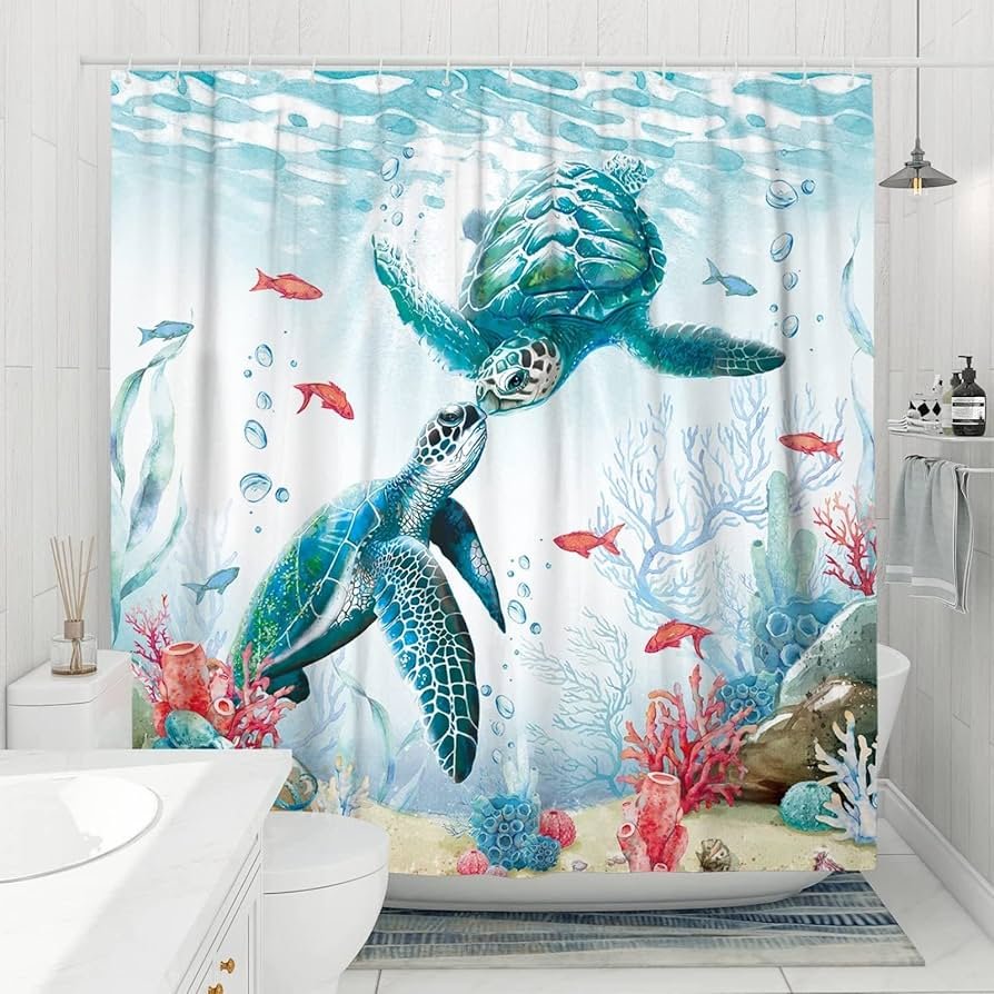 Printed Shower Curtains From Bathroom