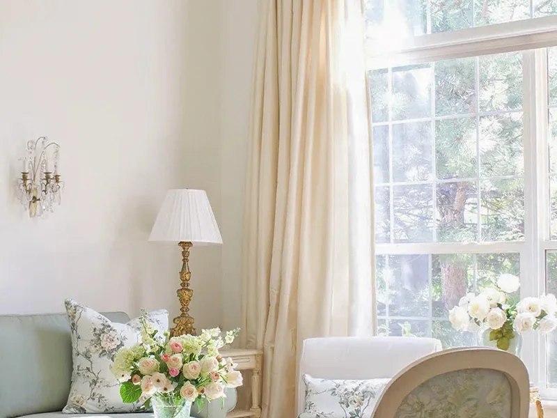 Silk Curtains In Dining Room