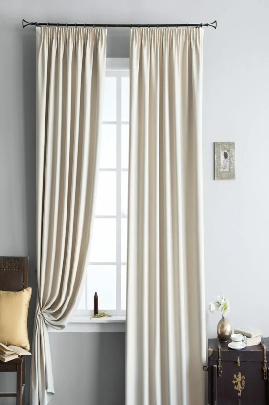 White curtains in the interior