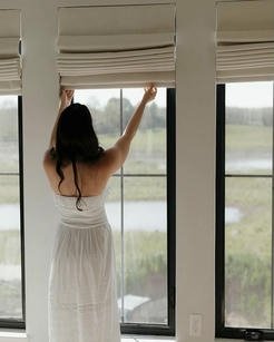 Custom Cordless Blackout Roman Shades