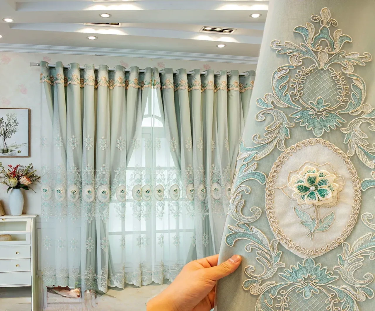 Layered Curtain Stitching