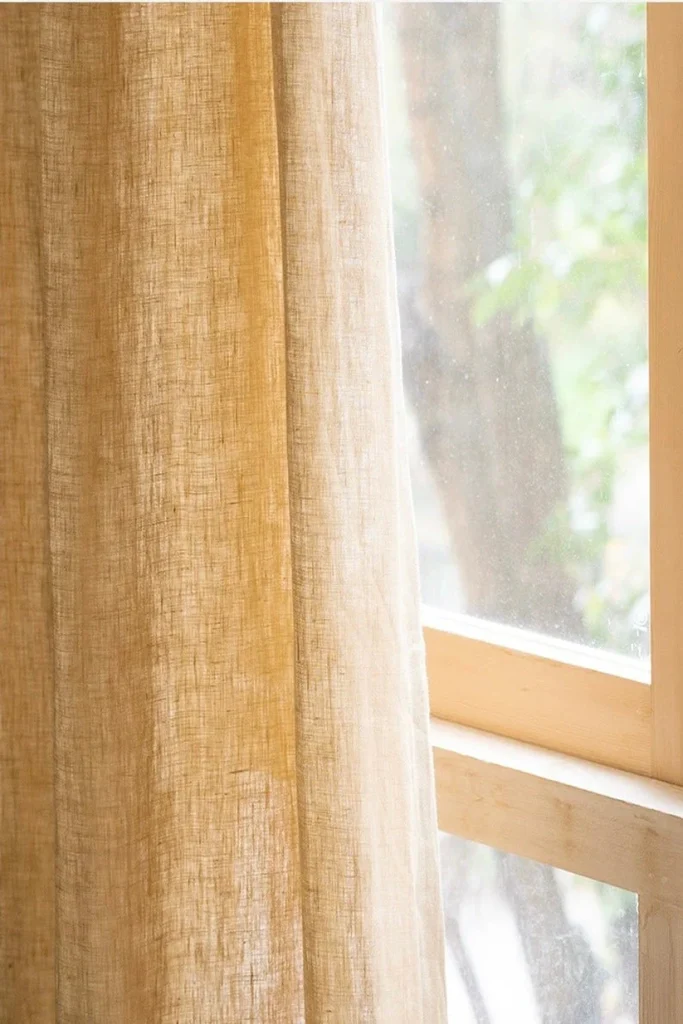 Pure Linen Yellow Curtains