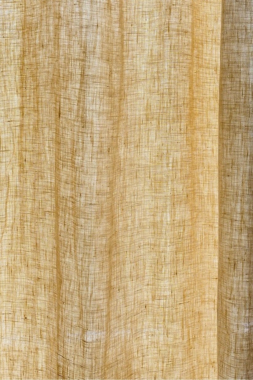 Pure Linen Yellow Curtains